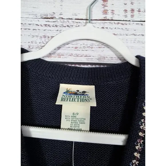 VTG Inspirations Patchwork Knit Sweater Small Vest Cottagecore HouseTeddy Heart - Picture 3 of 4